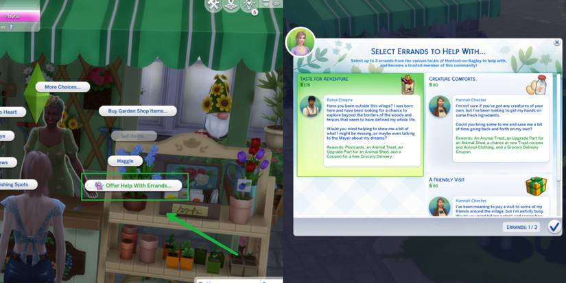 how to get errands in the sims 4