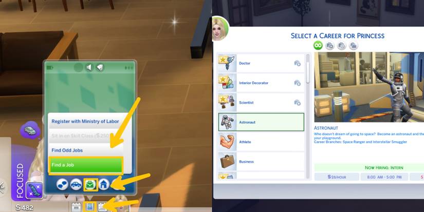 how to get the astronaut career using the phone in the sims 4