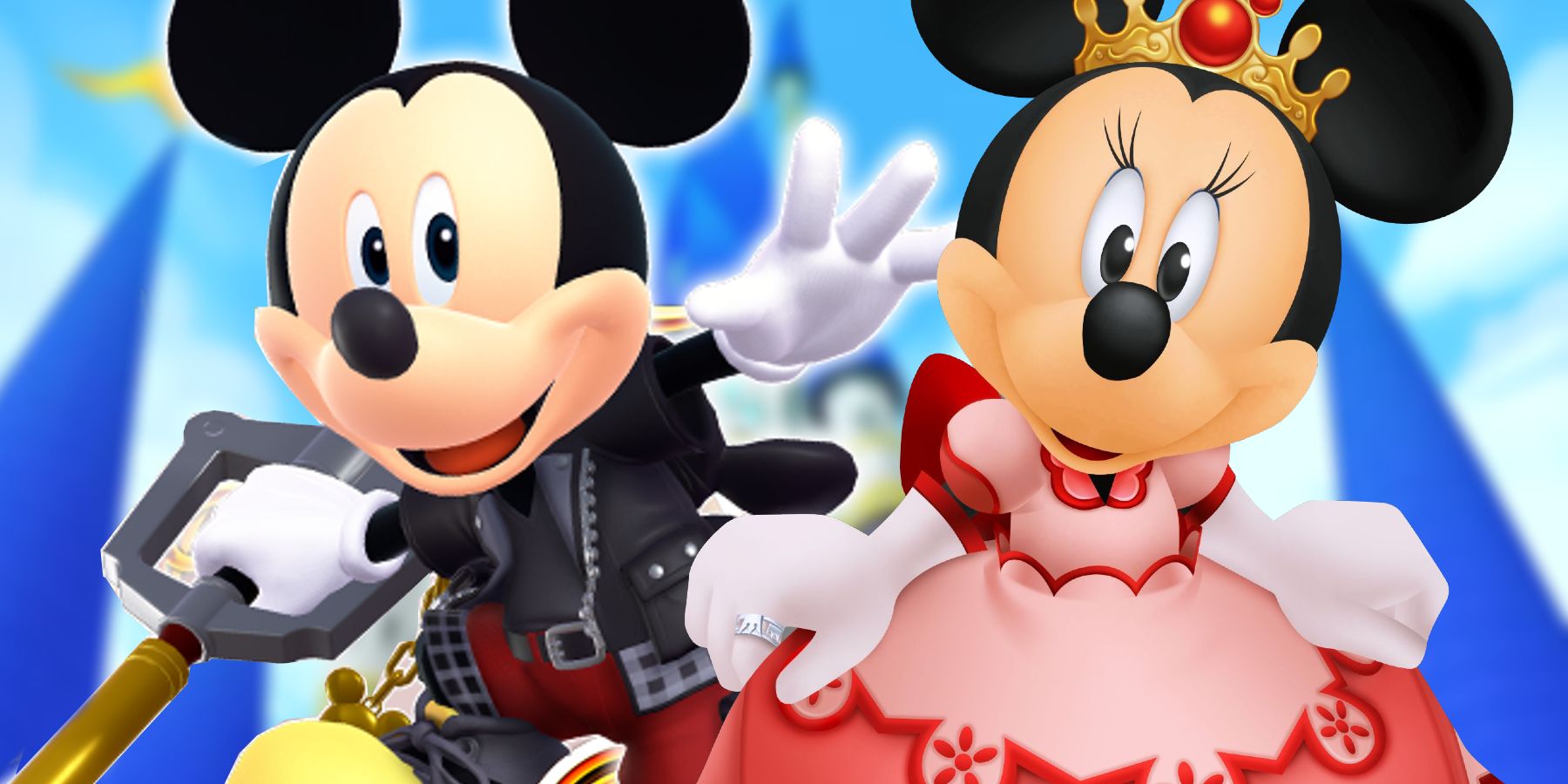 Kingdom Hearts Queen Minnie King Mickey Disney Castle