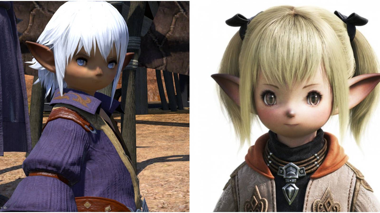 Split images of Lalafell. 