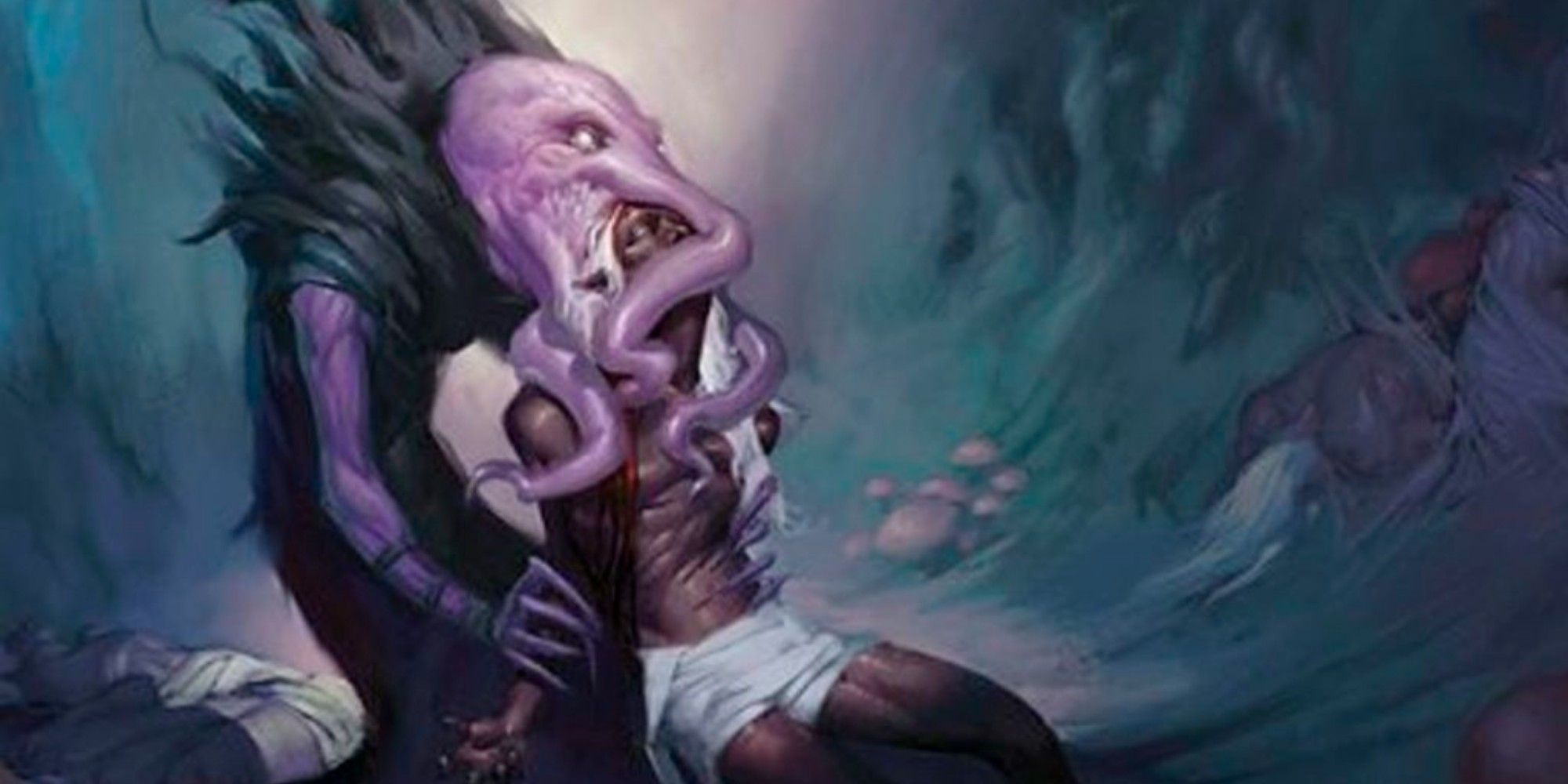 mind flayer eating a drow