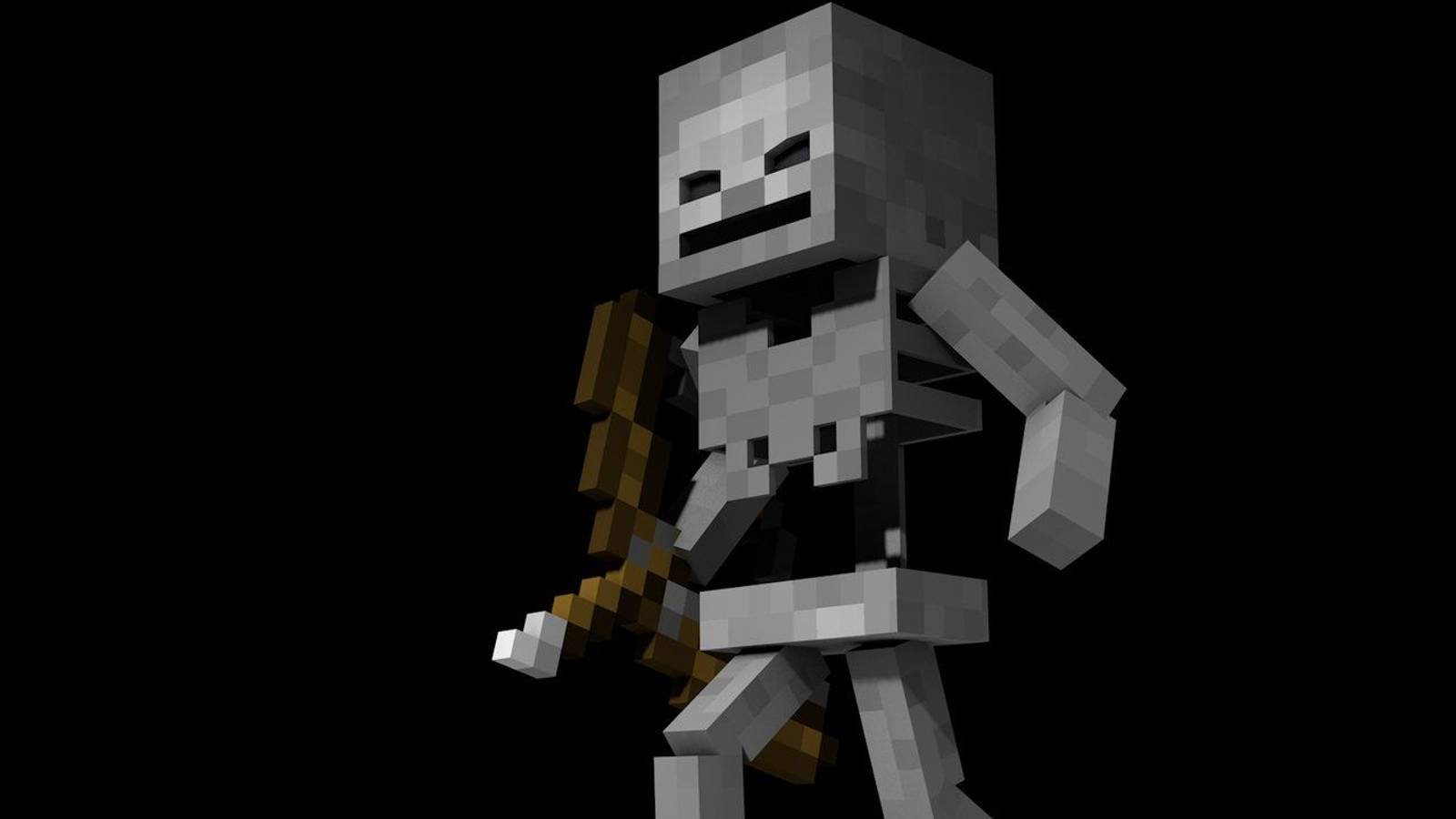 minecraft angry skeleton dark bow arrow