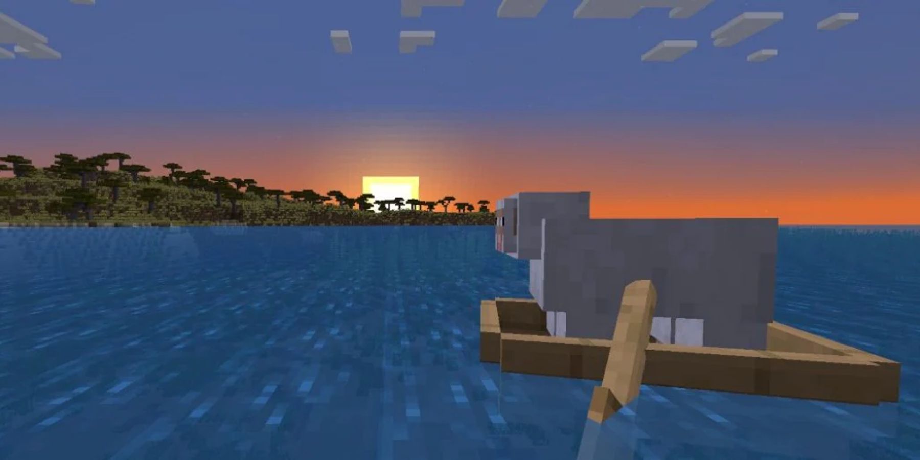 sheep in a boat minecraft