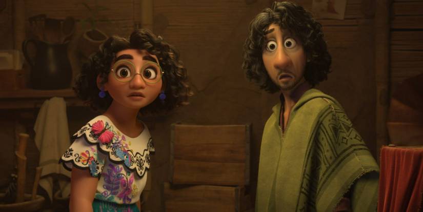 Mirabel and Bruno are caught by Antonio in Encanto