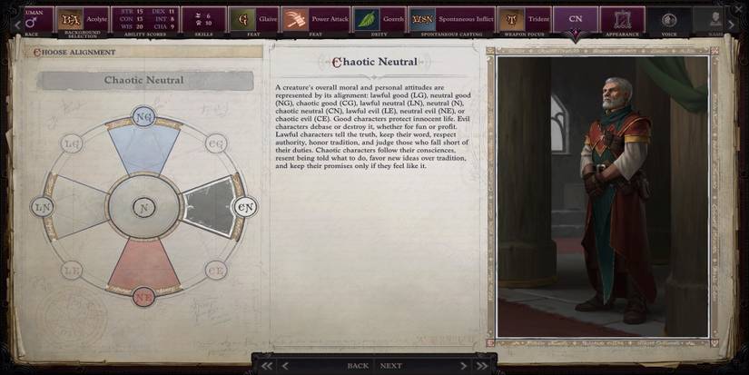 moral alignment Pathfinder wotr character creation Chaotic Neutral