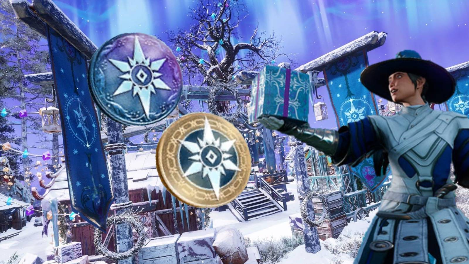 new world player shows incredible collection winter convergence housing items furnishing rabbits token floating presents event extended