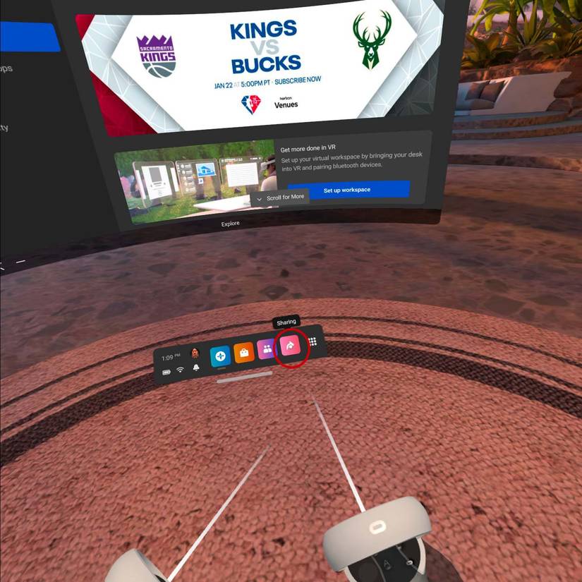 oculus sharing button