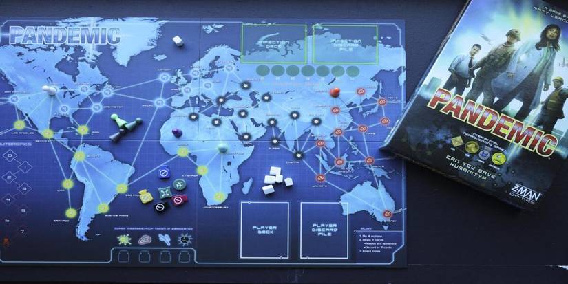 pandemic box, board, and piecs