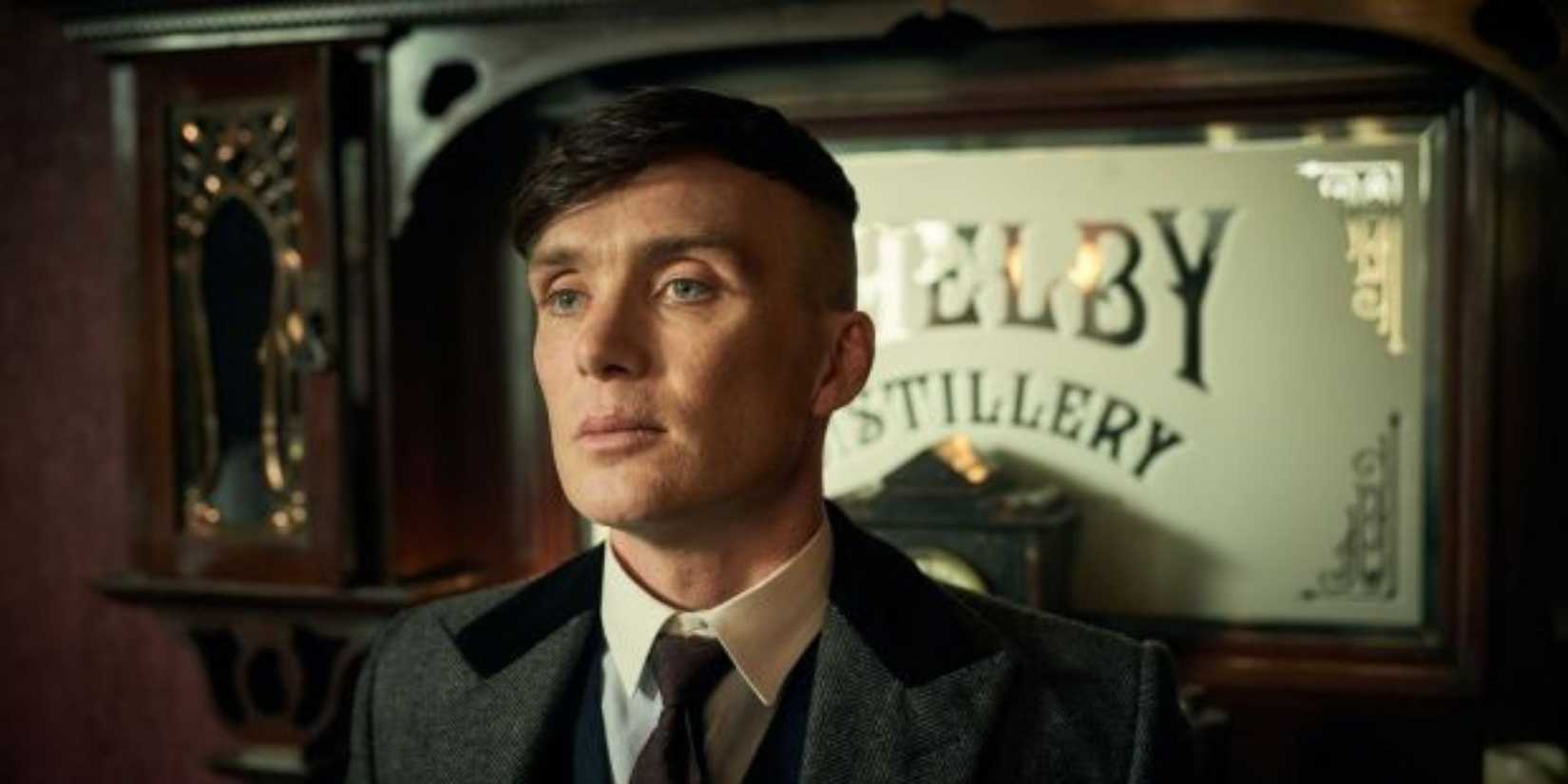 Tommy Shelby from Peaky Blinders in his pub office.