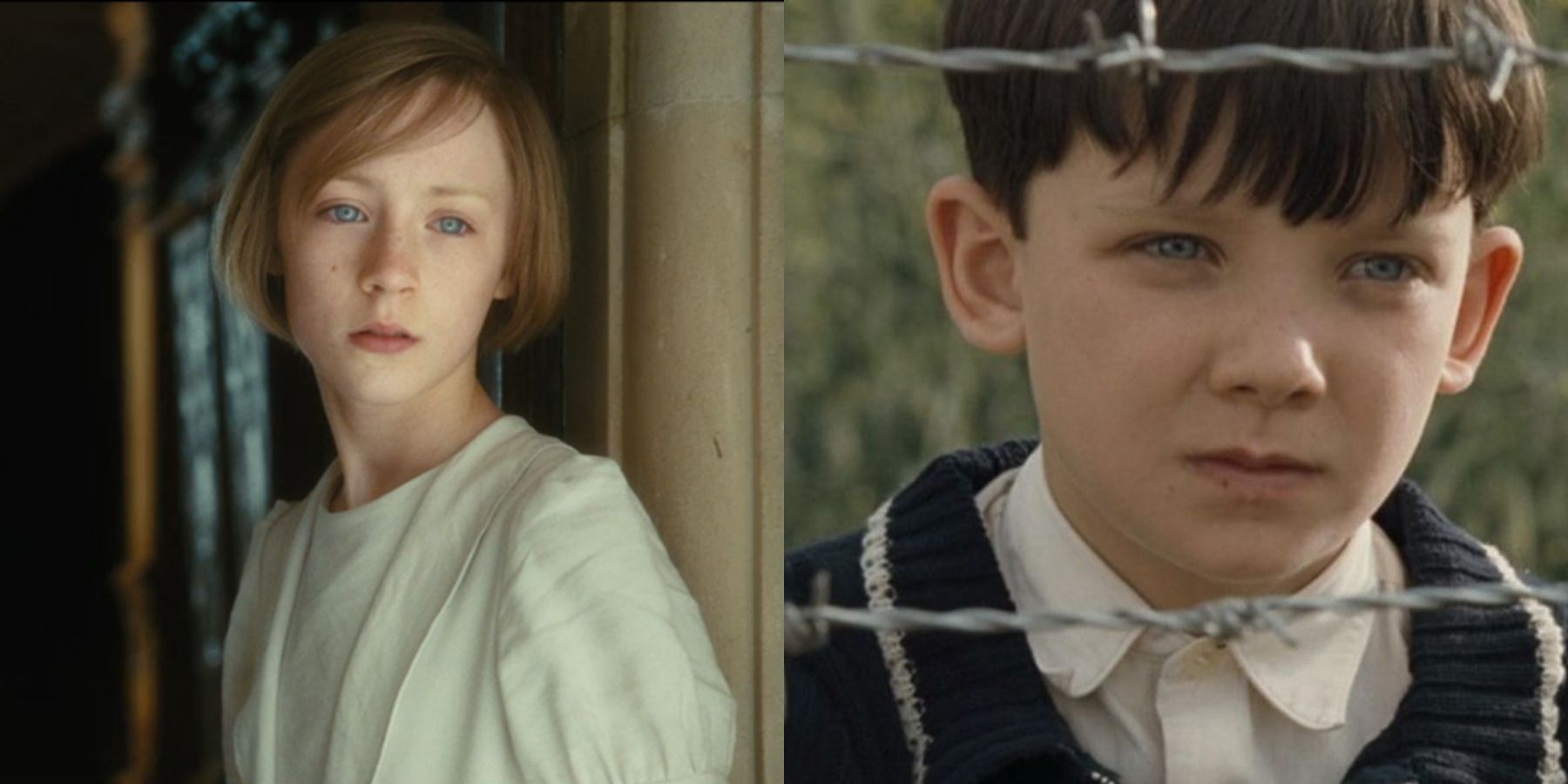Movies you won't want to watch twice feature split image Atonement and The Boy in the Striped Pajamas