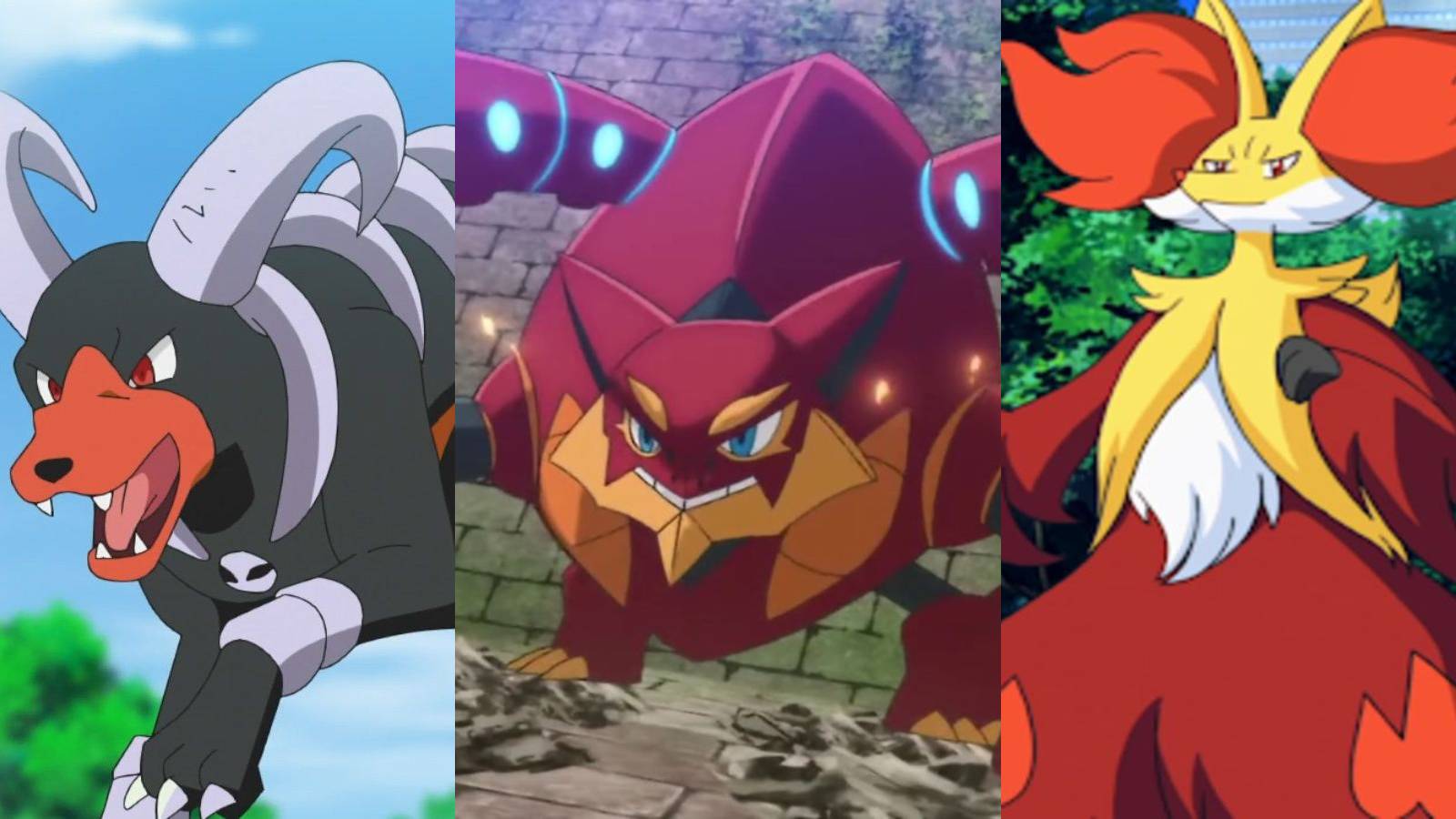Houndoom, Volcanion & Delphox