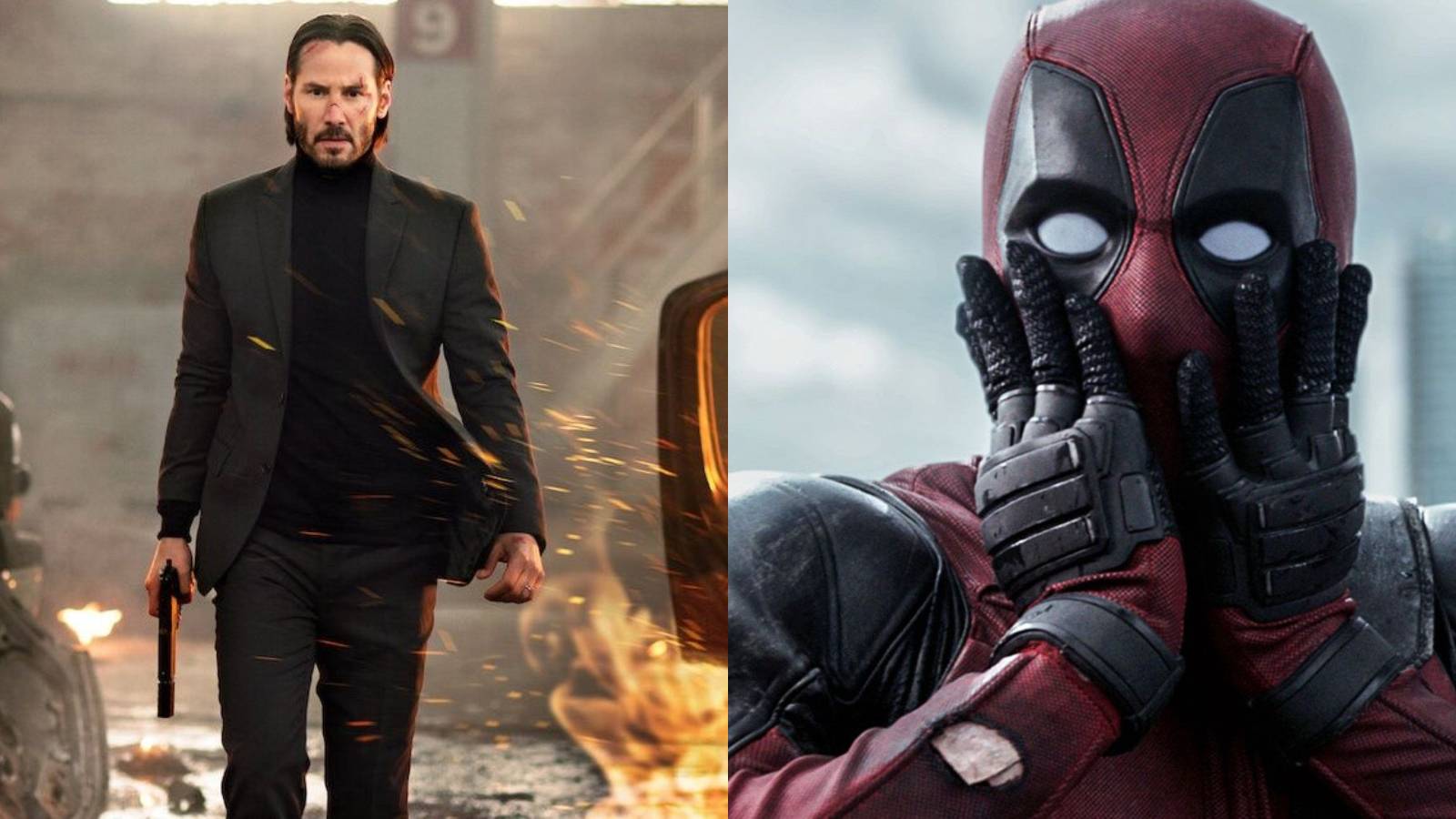 Best movie anti-heroes feature split image John Wick and Deadpool