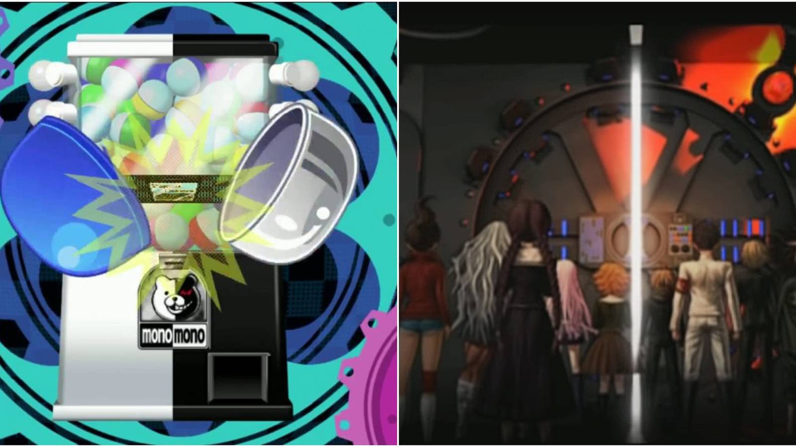 left: MonoMono machine; right: alternate ending scene