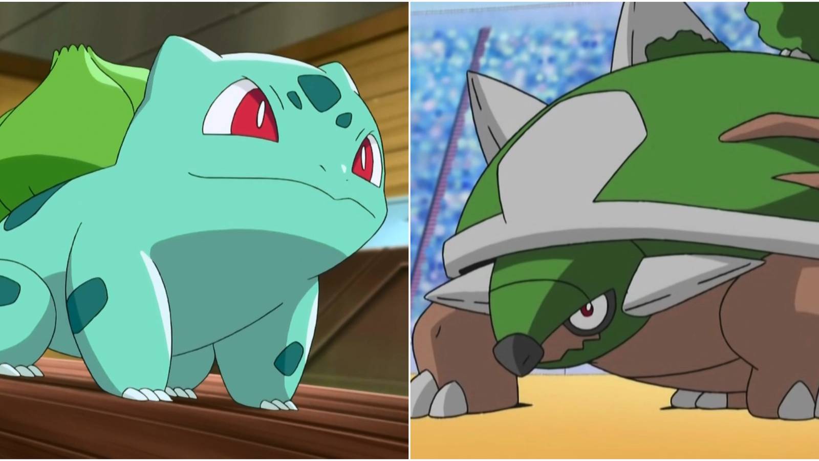 bulbasaur (left), torterra (right)