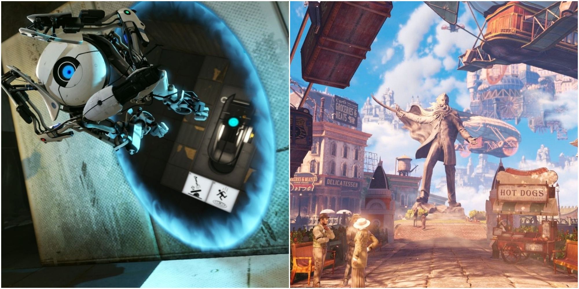 left: Portal 2, right: BioShock infinite