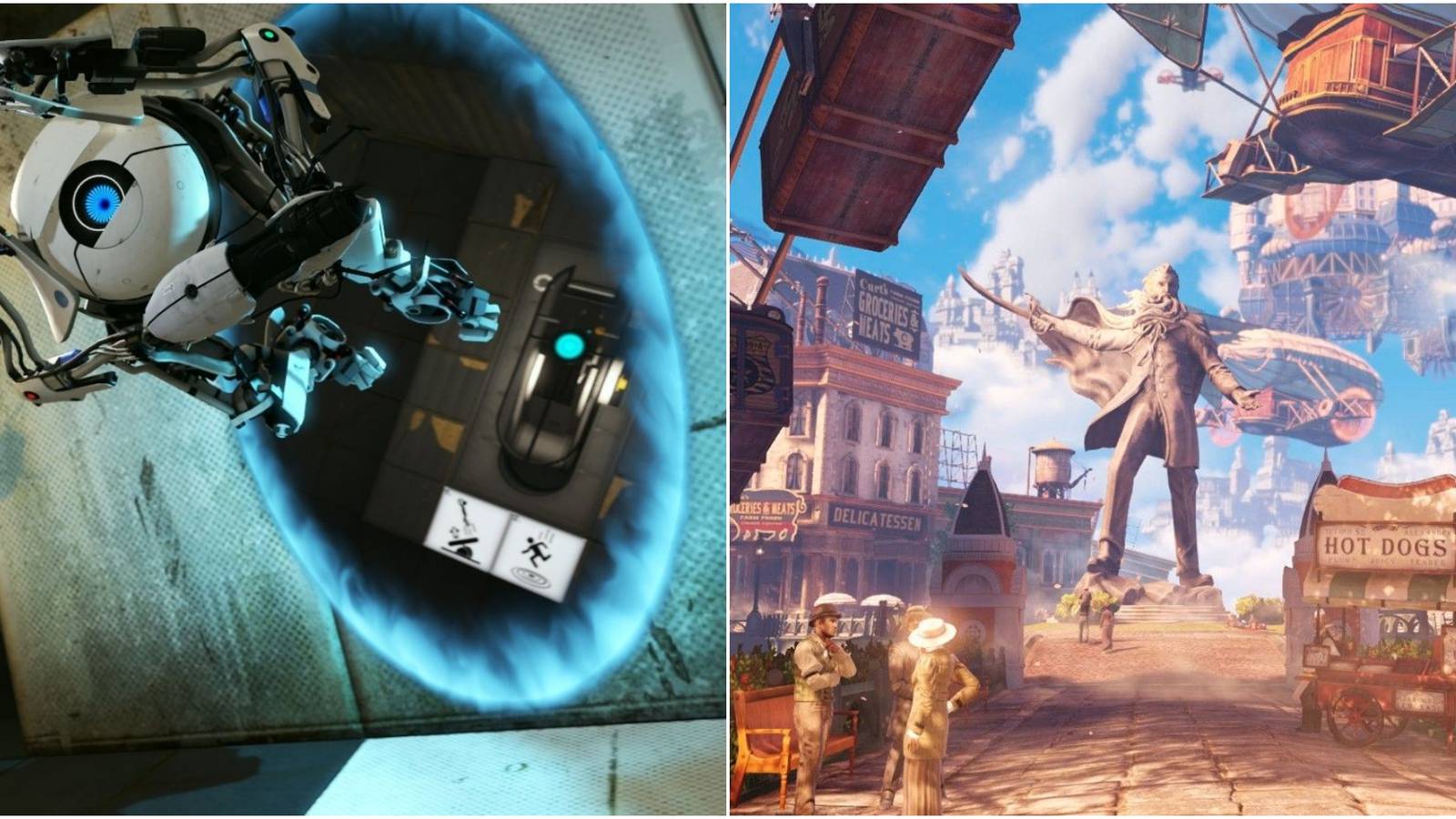 left: Portal 2, right: BioShock infinite