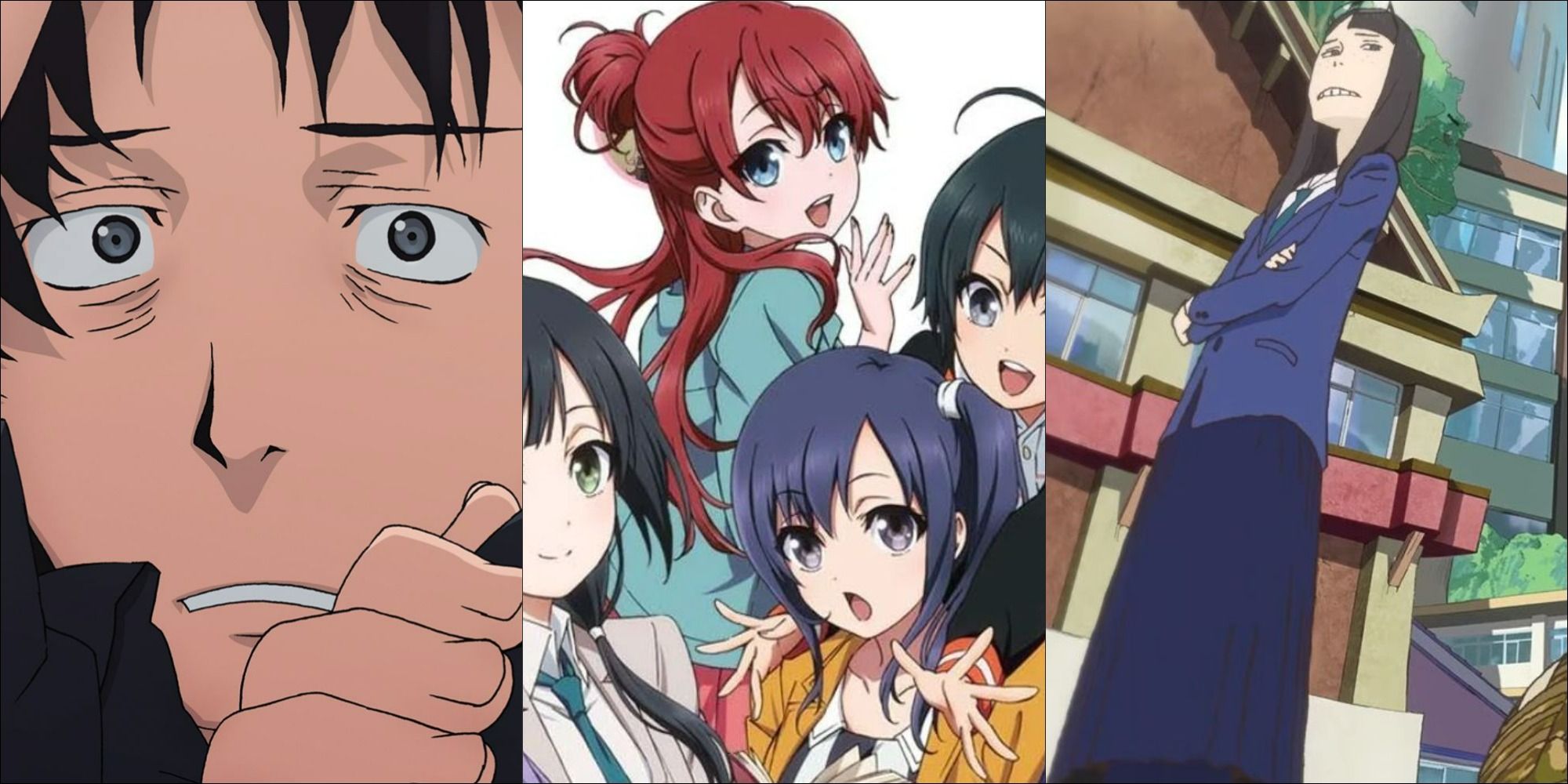 Characters from three anime about anime