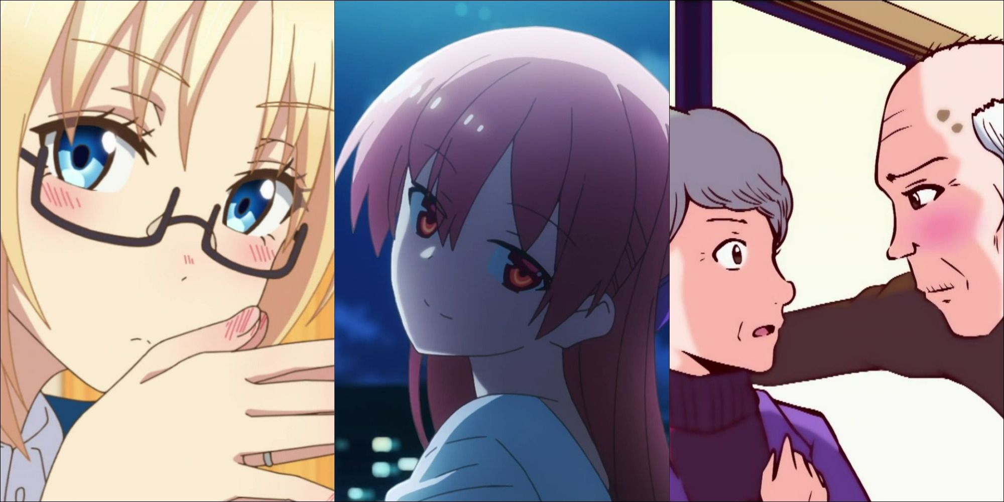 Four characters from three marriage romance anime
