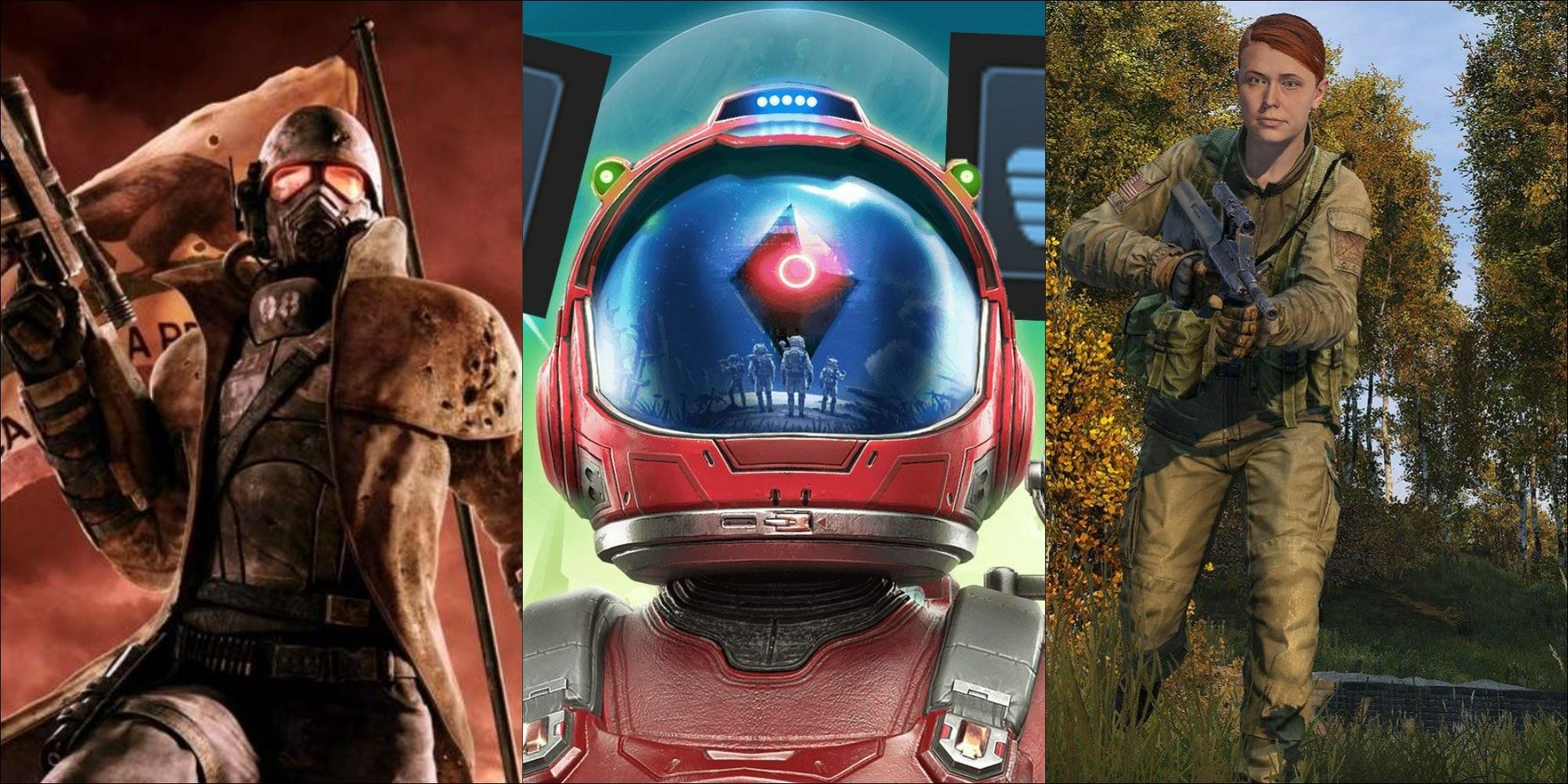 Characters from Fallout, No Man's Sky, and Day Z