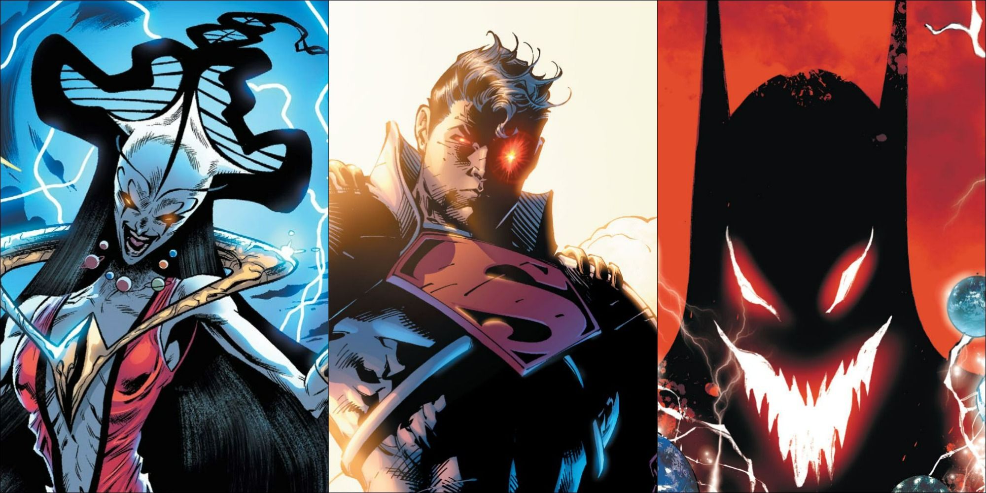 Перпетуя, Супермен Прайм и Темнейший рыцарь из комиксов DC.