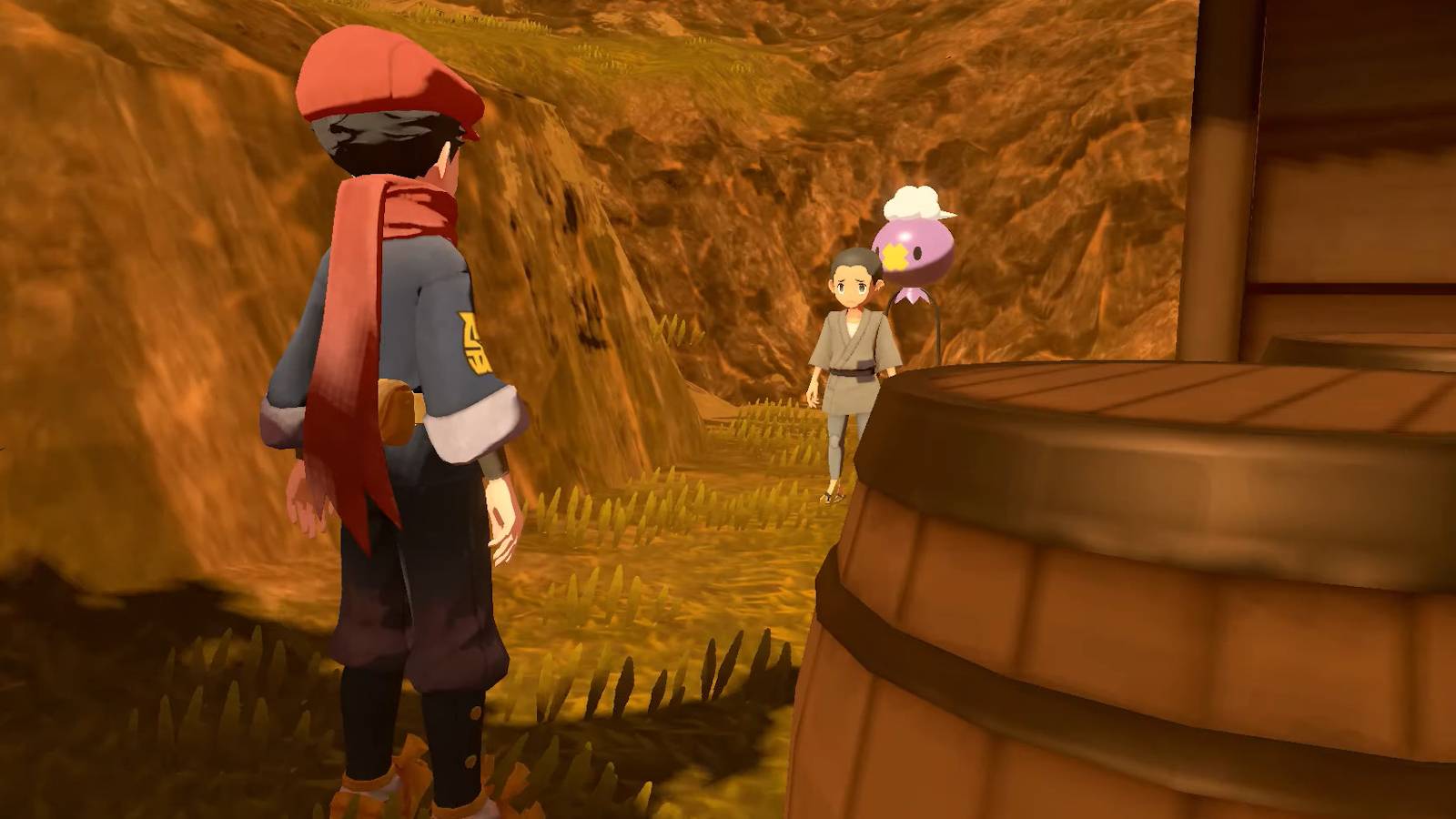 pokemon legends arceus playing with drifloon