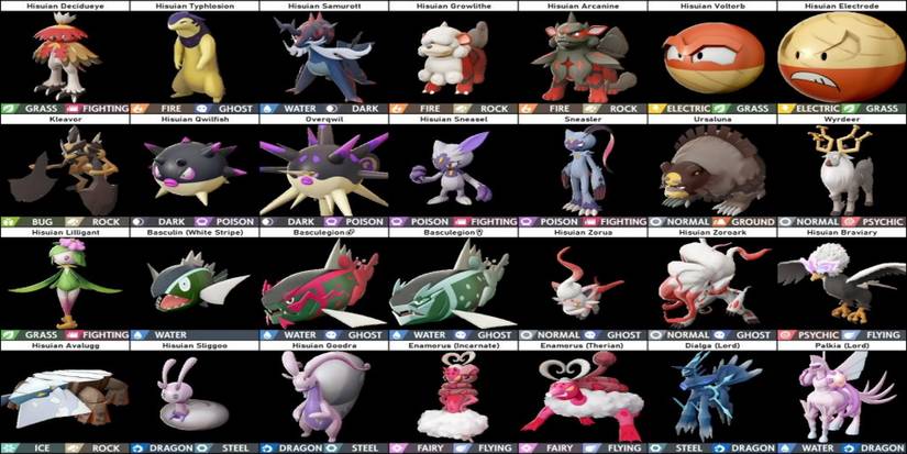 pokemon legends arceus all hisuian variants