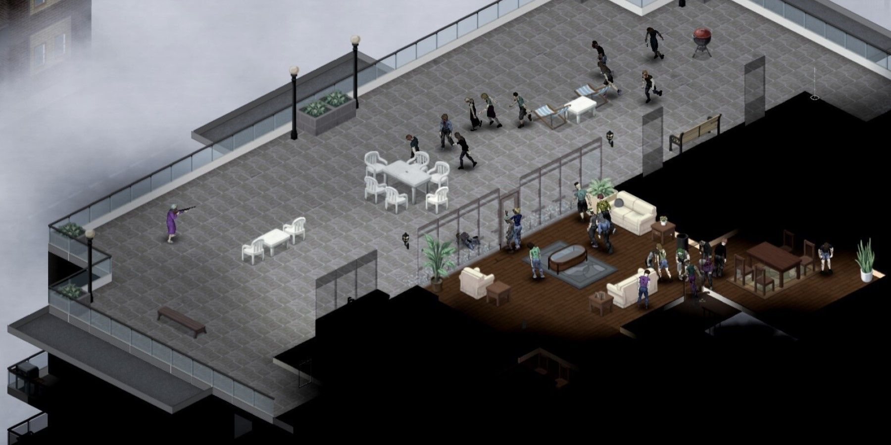 Project Zomboid Rooftop Horde