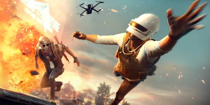 pubg new state players jumping away from an explosion 