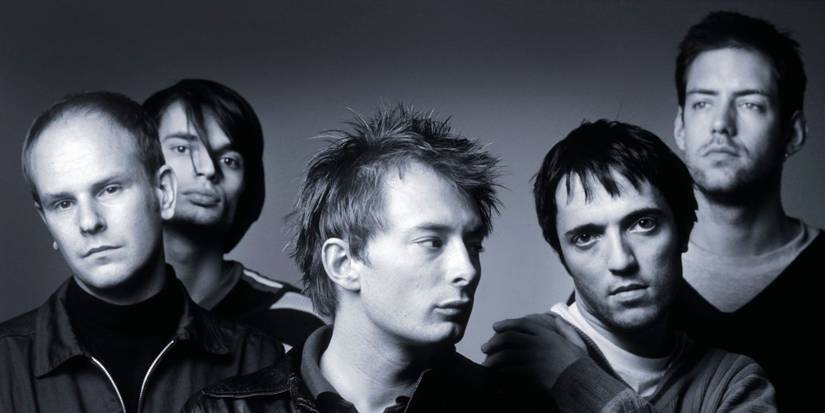 An image of band Radiohead in their younger days.