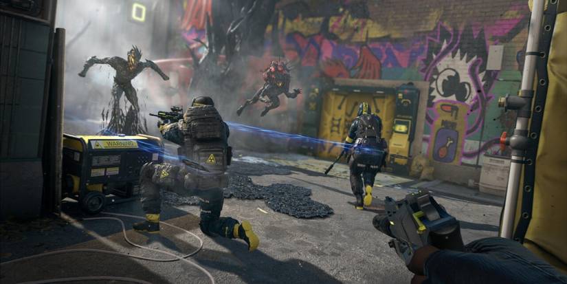 rainbow six player fighting off aliens 