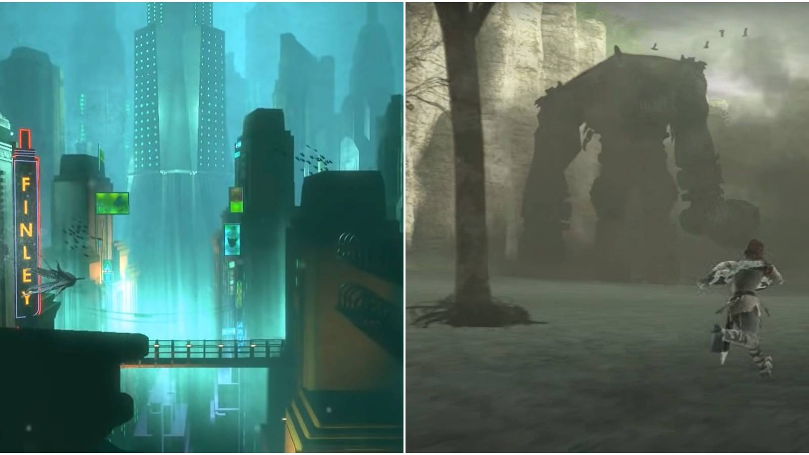 (Left) Rapture in Bioshock (Right) Fallout 3's wasteland