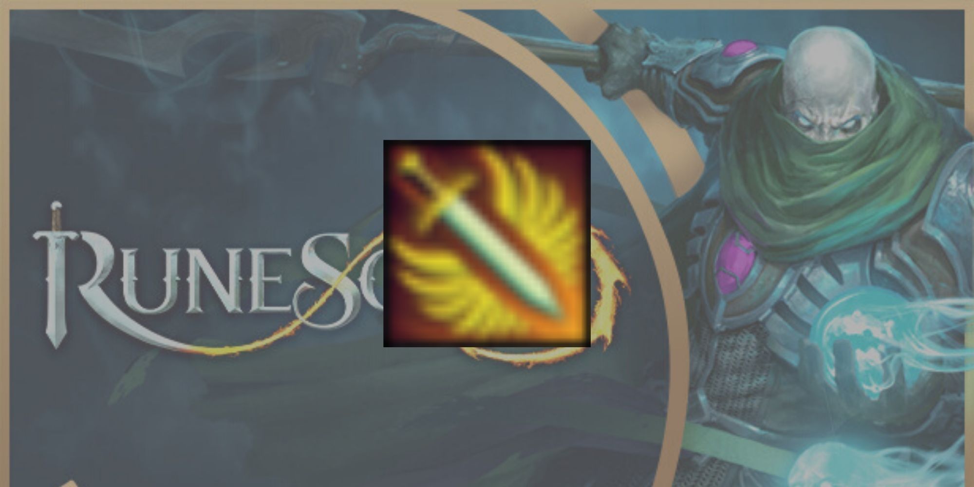 The Bladed Dive melee ability icon superimposed over an official RuneScape 3 promo image.