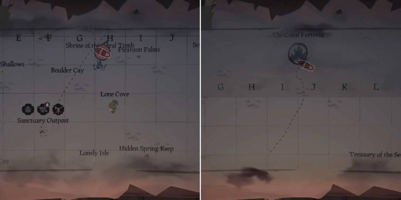 sea of thieves coral fortress map location