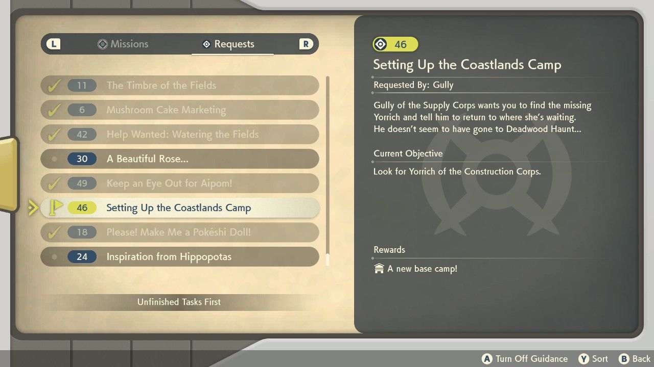 Pokemon Legends Arceus  Setting Up the Coastlands Camp Walkthrough (Request 46)