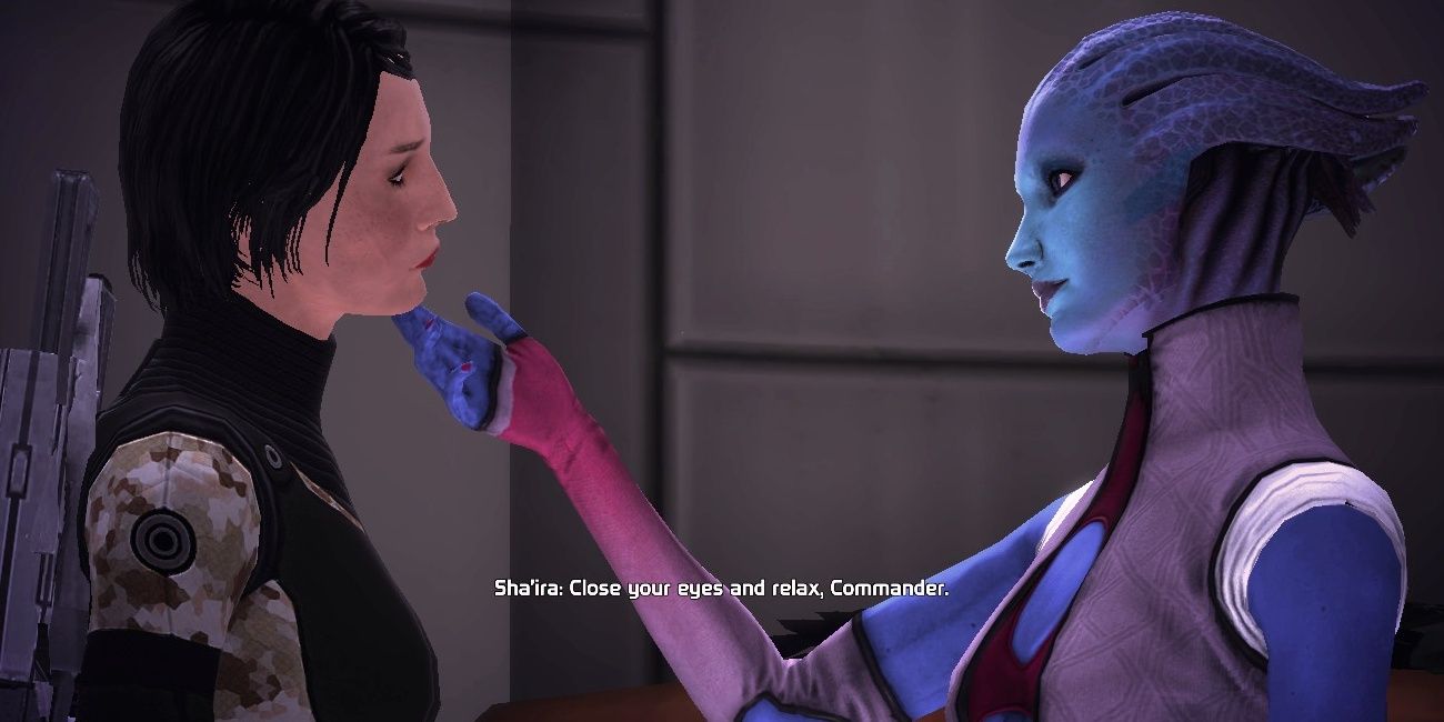 Shepard triggers sha'ira romance scene