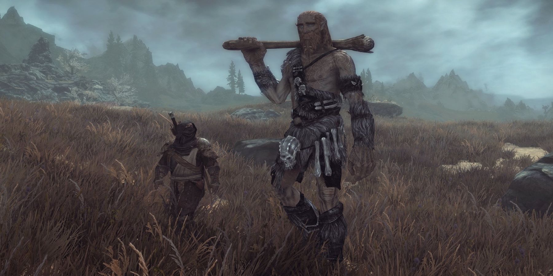 Skyrim Player Uses Mod To Send Giant Flying With Club