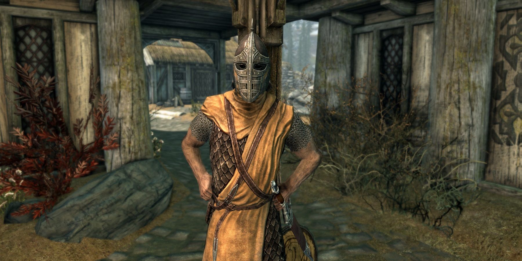 Image from The Elder Scrolls 5: skyrim showing a guard in Whiterun.