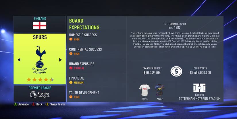 spurs details fifa22