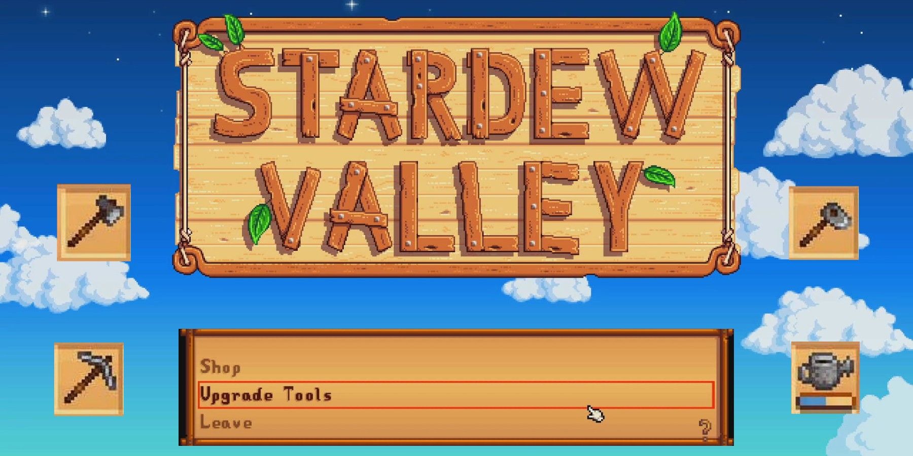 stardew valley logo and tools