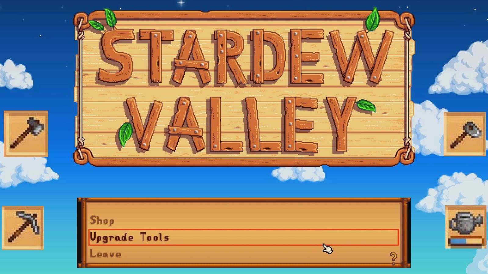 stardew valley logo and tools