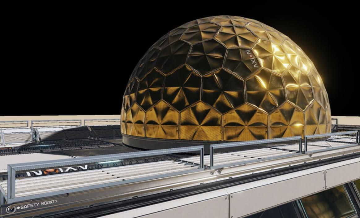 Supposed early screenshot from Starfield showing a golden dome.