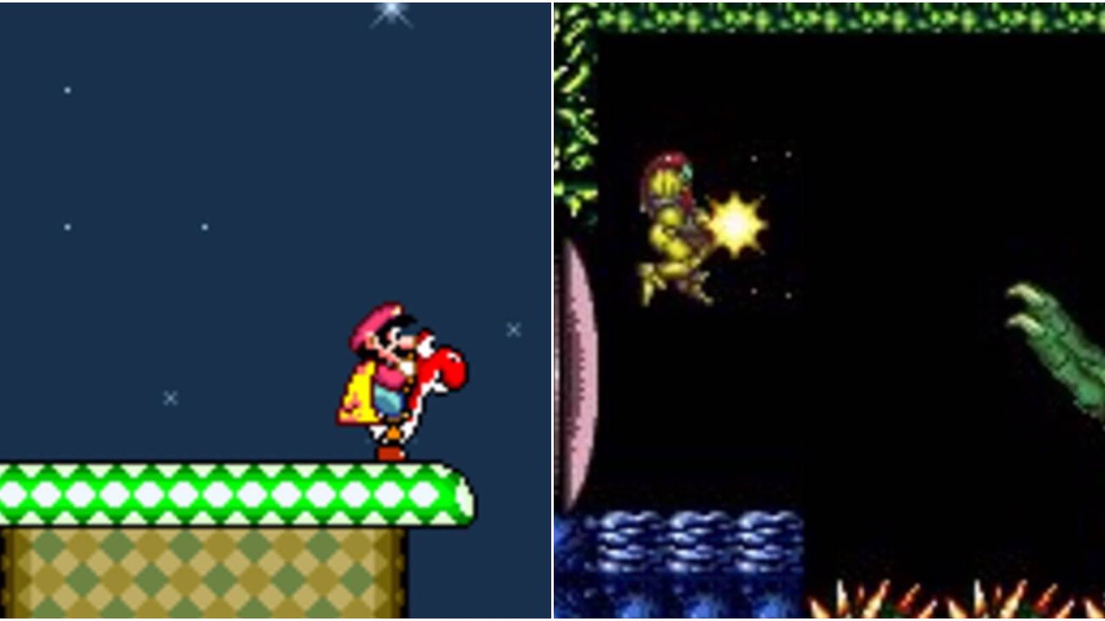 super mario world and super metroid split image