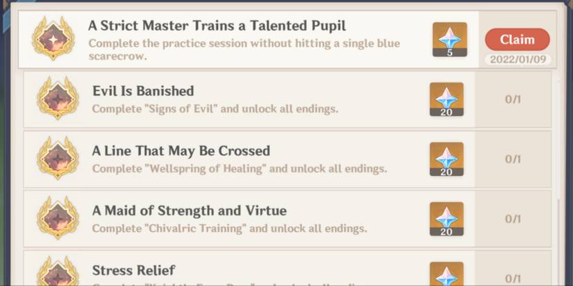 the hidden achievement in yun jin hangout in Genshin Impact