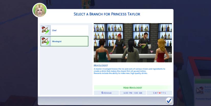 the mixologist branch in the sims 4