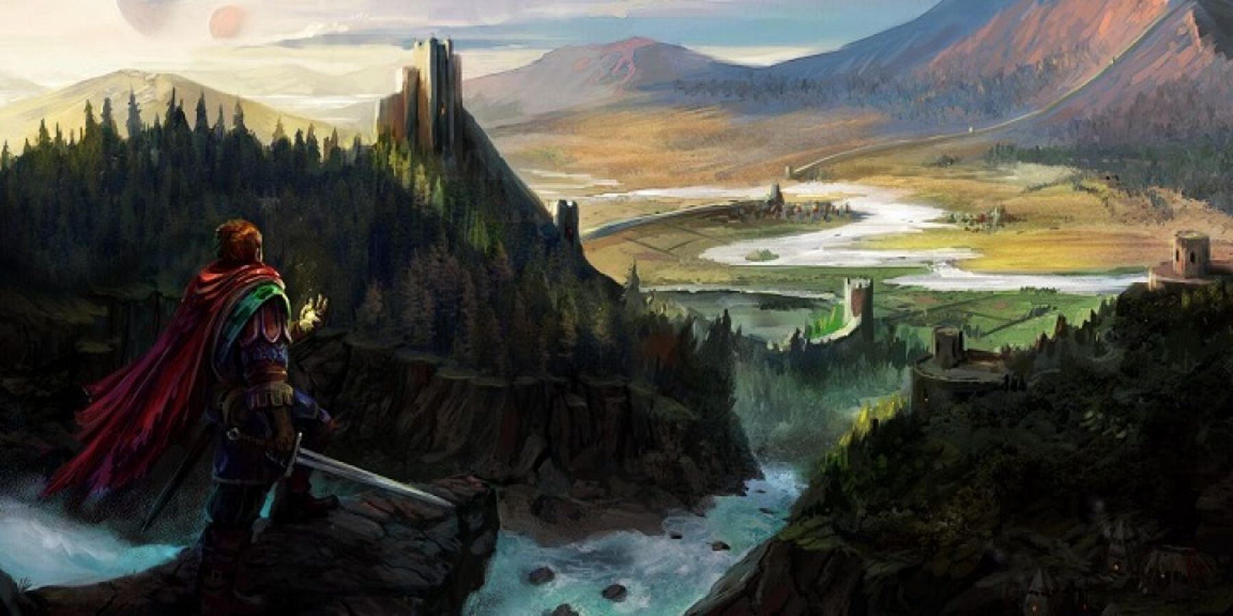 the wayward realms warrior mountain waterfall city