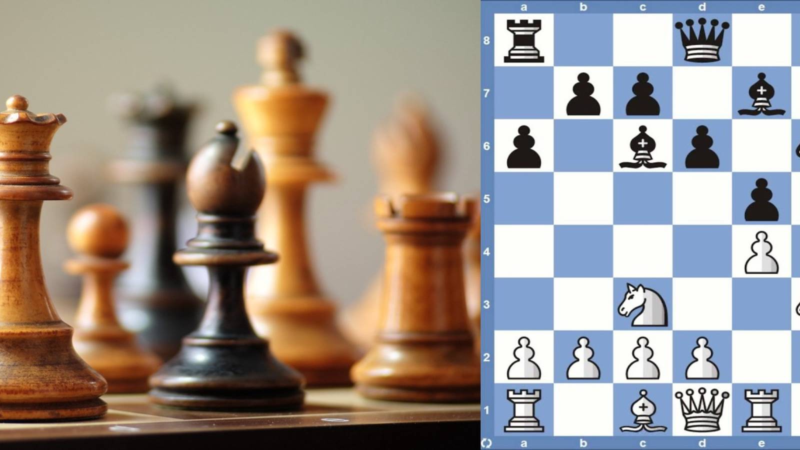 title image chess facts split image old timey wooden pieces and digital board