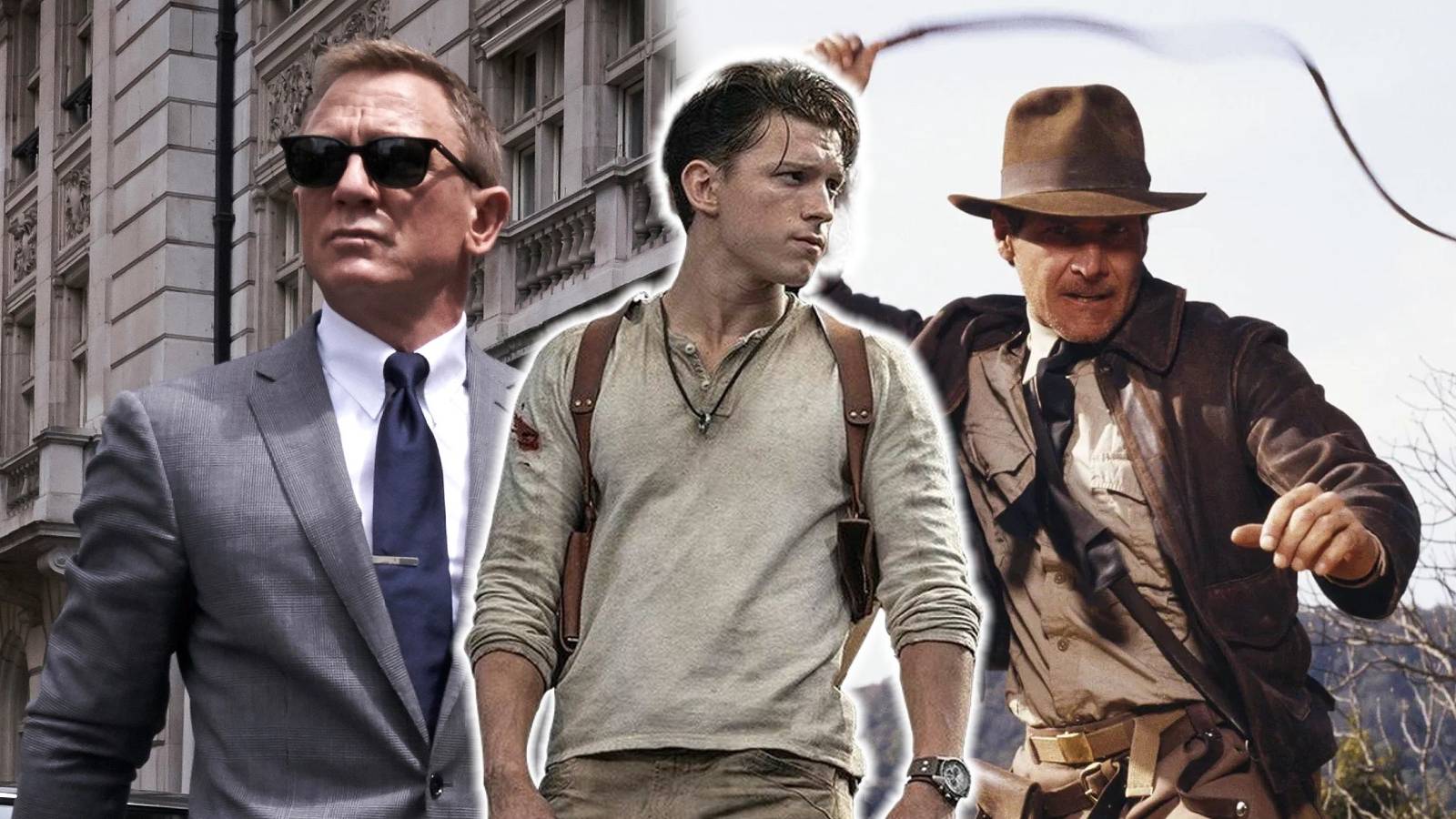 Tom Holland Uncharted Nathan Drake James Bone Indiana Jones Daniel Craig Harrison Ford