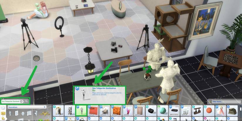 where to find the teleport any sim mod in build mode in the Sims 4