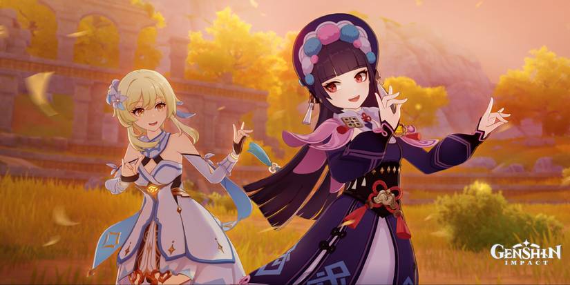 yun jin and traveler dancing in Genshin Impact