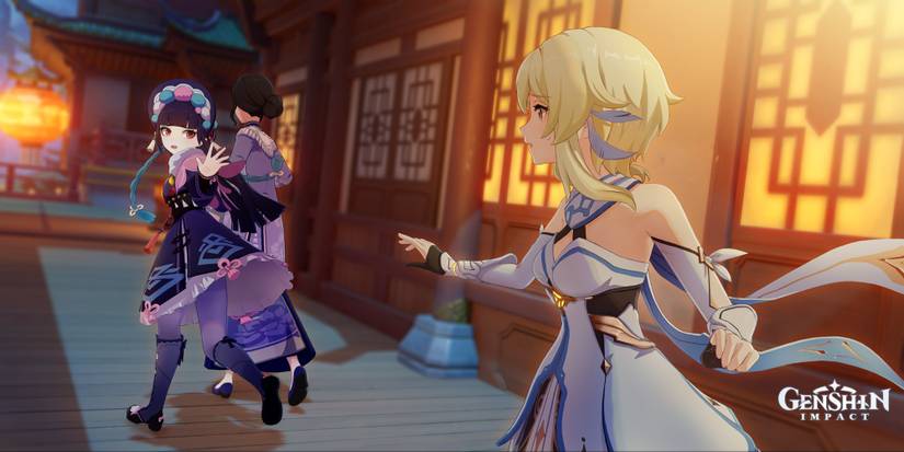 yun jin getting dragged away by her manager in Genshin Impact